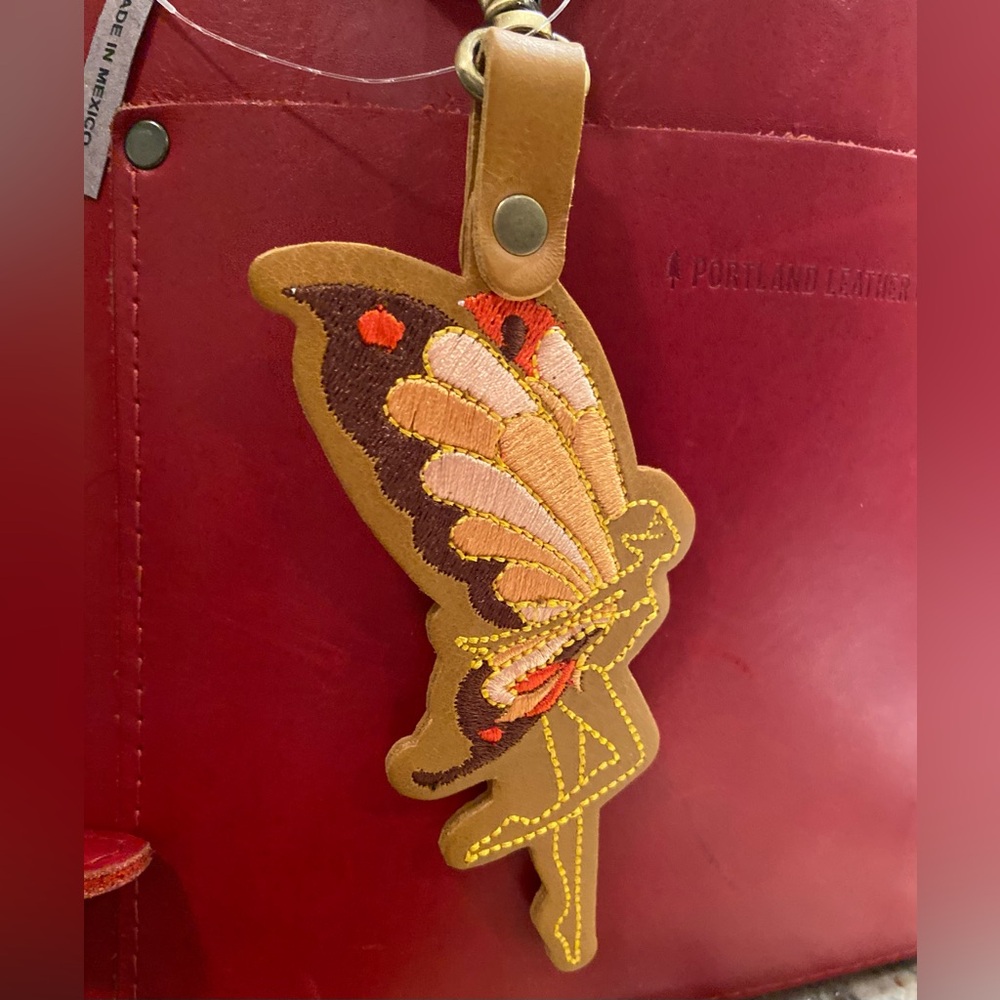 Portland Leather Fairy Bag Charm in Mango Bag Flair - NEW